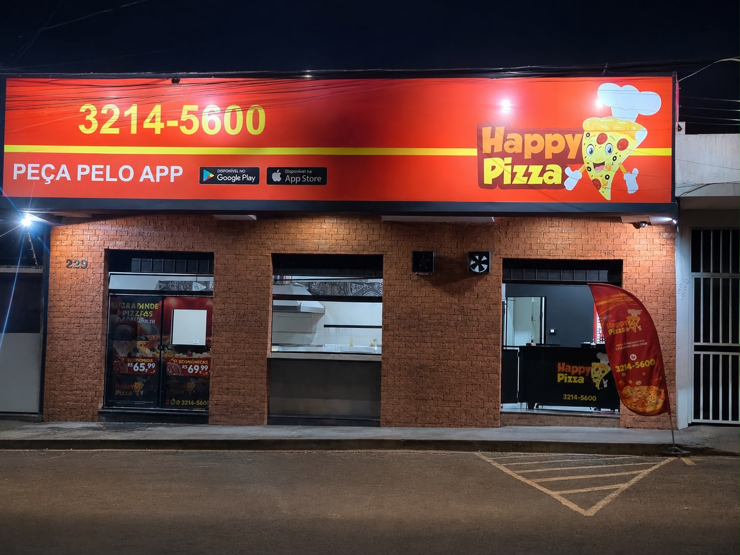 Fachada da Happy Pizza Roosevelt